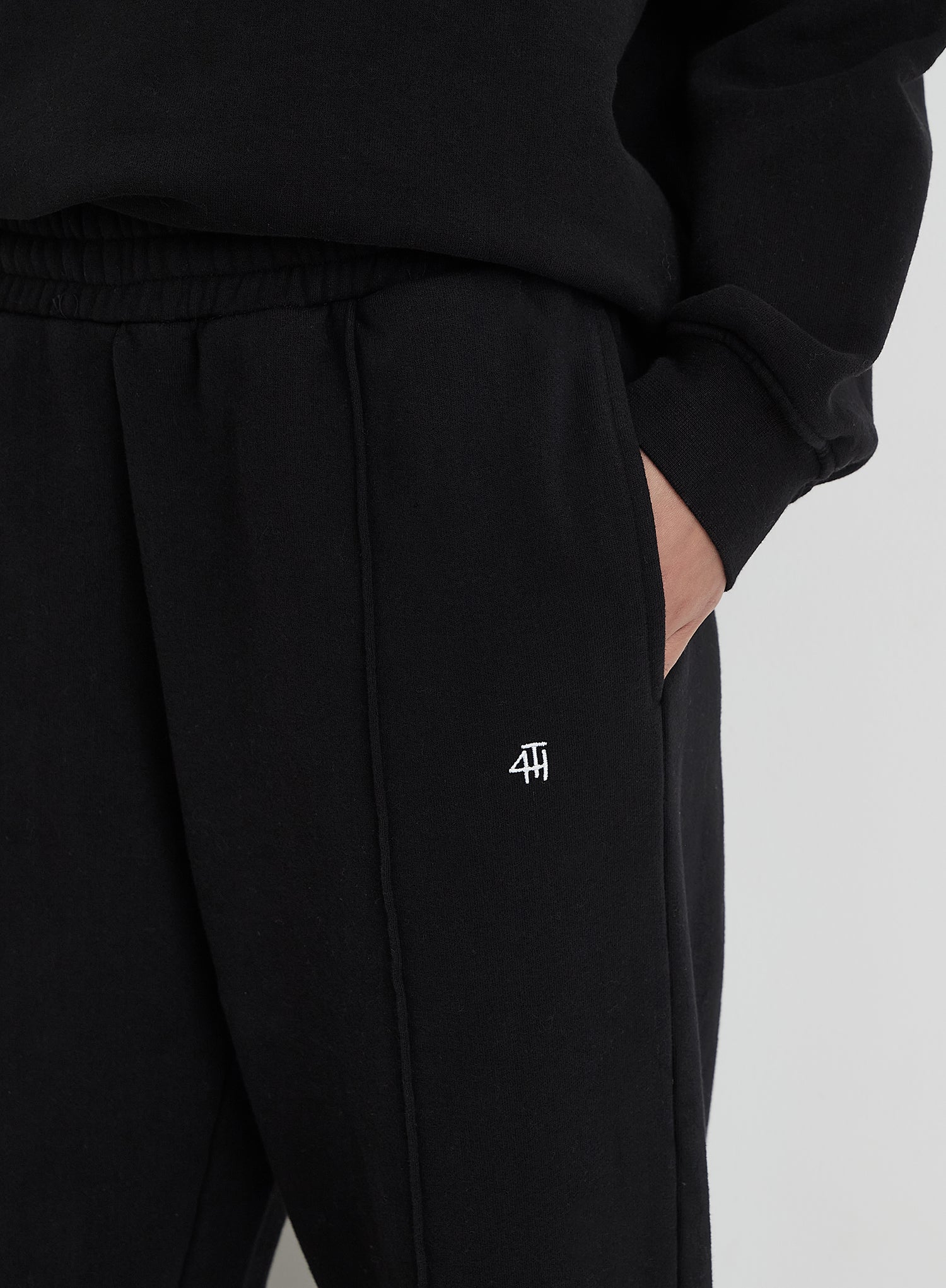 Black 4th Wide Leg Branded Joggers